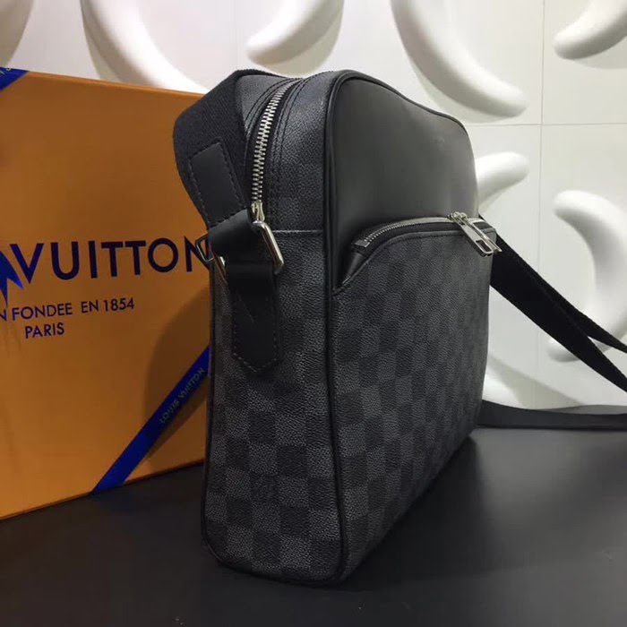 路易威登LV頂級原單 N41409 DAYTON中號經典商務記者包 Damier Graphite塗層帆布 YDH1560